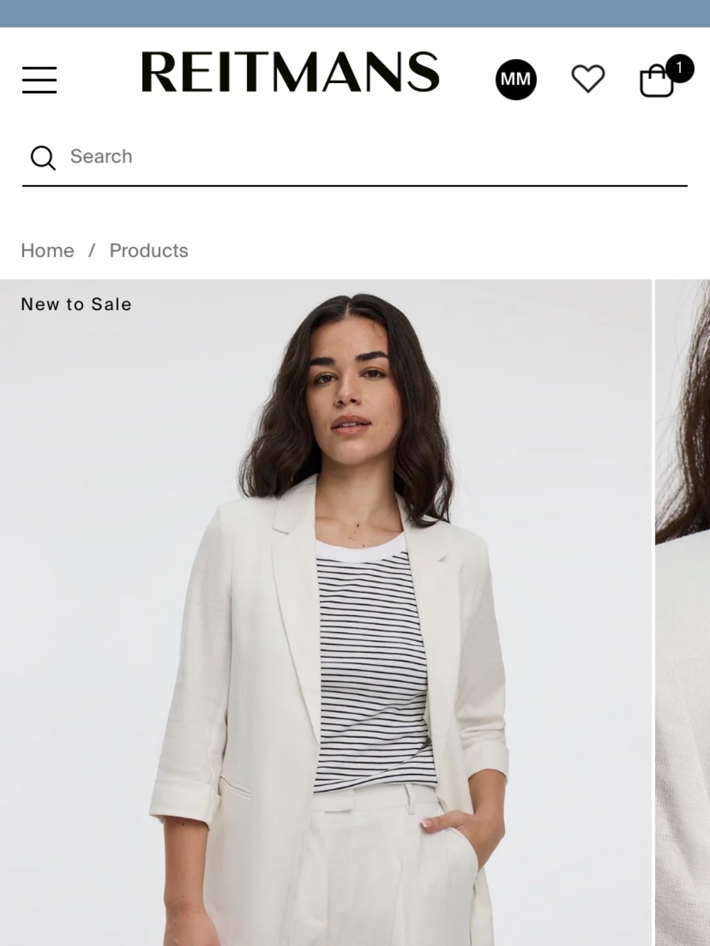 Reitmans Open Linen Blazer with 3/4 Sleeves